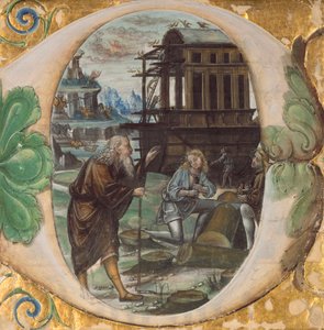 Initial D: Noah Directing the Construction of the Ark, c.1500 by Master of the Monogram B.F Master of the Monogram B.F